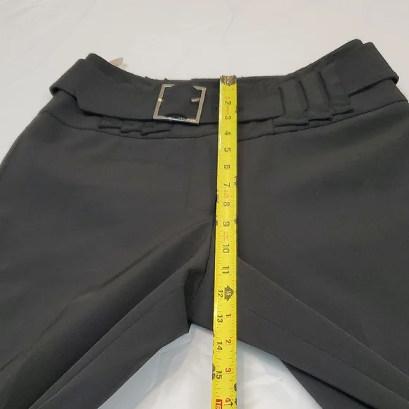 Karen Millen Black Boot Cut Flare Pants With Belt Office Trouser High Waist Sz 6 - Picture 13 of 14